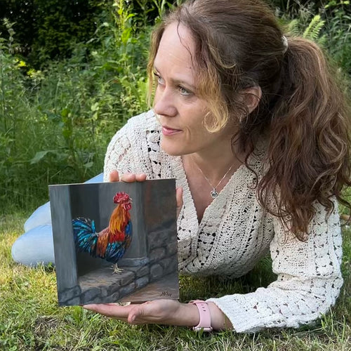 Origineel olieverfschilderij "De Haan"