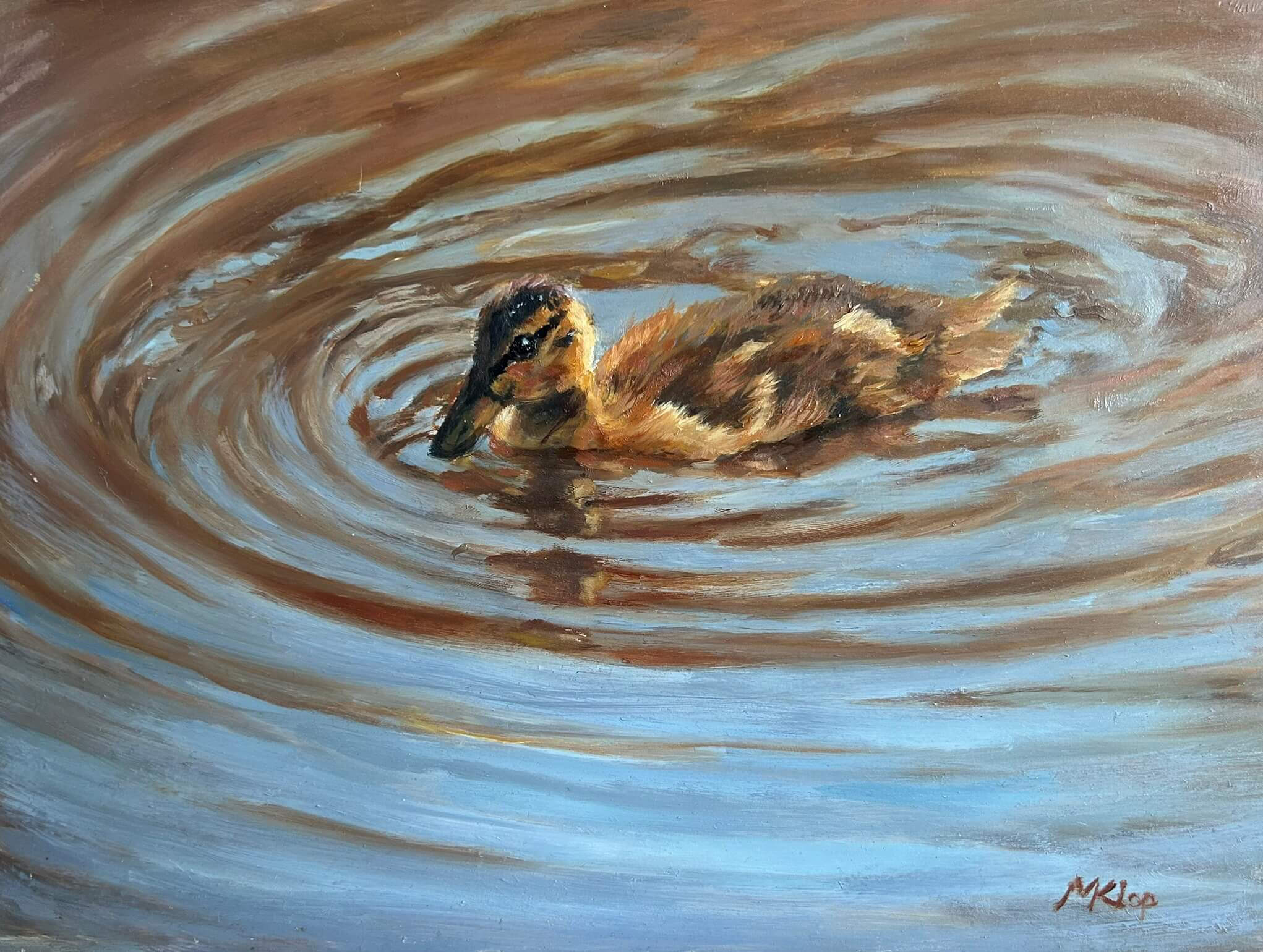 Origineel olieverfschilderij "Ripples of Youth"